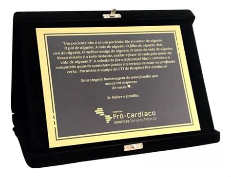 Placa De Homenagem Especial Parcelamento Sem Juros