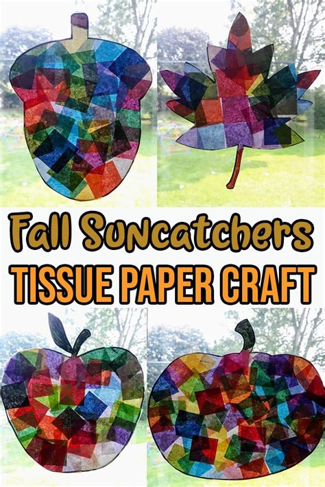 Fall Tissue Paper Suncatchers Craft With Printable Templates