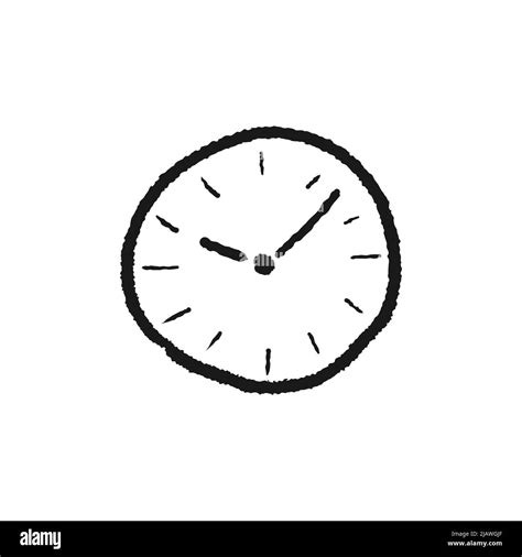 Clock Simple Sketch Vector Illustration Wall Clock Doodle Stock Vector