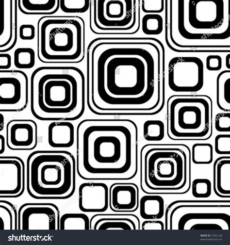 Seamless Black And White Retro Pattern With Rounded Squares Stock Vector 15352138 Shutterstock