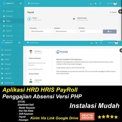 Jual Aplikasi Hrd Hris Payroll Penggajian Absensi Versi Php Shopee