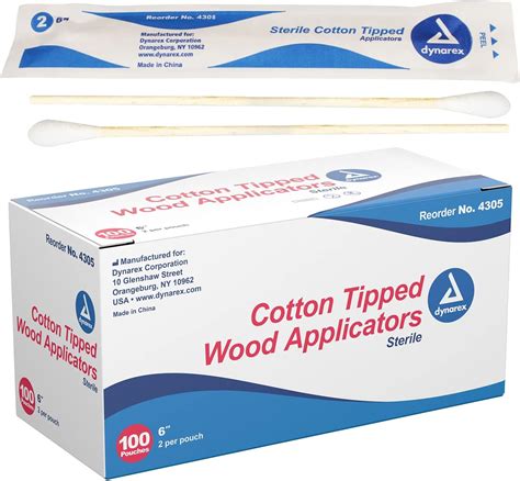 Amazon Dynarex Inch Sterile Cotton Tipped Applicators Single