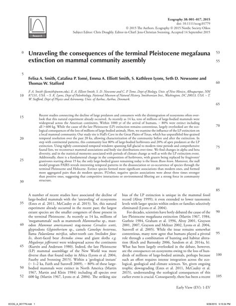 (PDF) Unraveling the consequences of the terminal Pleistocene megafauna ...