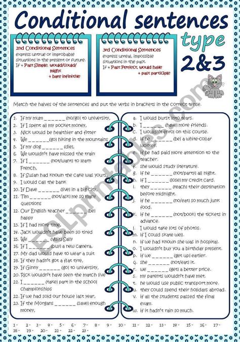 Conditional Sentences Type 2and3 Bandw Key Included Esl Worksheet