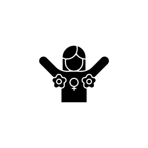 Radicaal Feminisme Zwart Glyph Pictogram Bevordering Van Rechten Voor