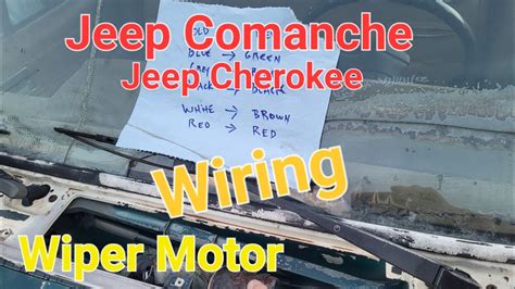 Wiring Diagram Wiper Motor Jeep Comanche Mj Or Cherokee Xj Youtube