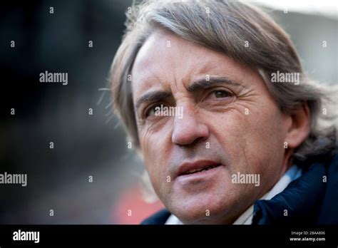 Manchester City S Manager Roberto Mancini Stock Photo Alamy