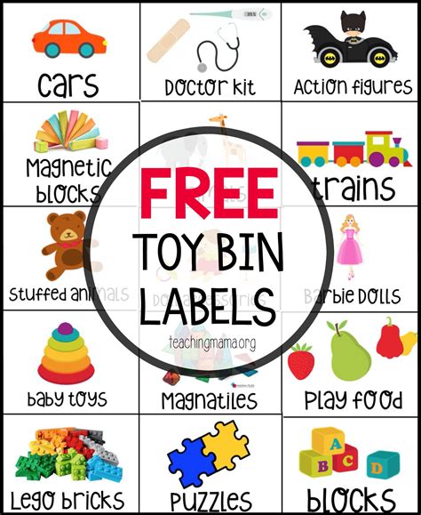 Toy Bin Labels Clip Art