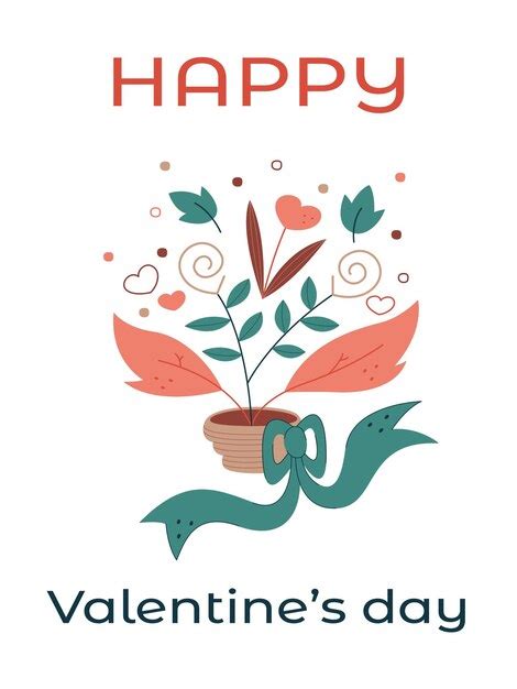 Tarjeta de felicitación del día de san valentín con ramo y texto