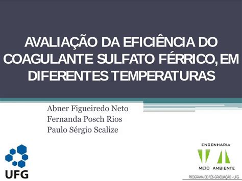 PDF AVALIAÇÃO DA EFICIÊNCIA DO COAGULANTE SULFATO processos de