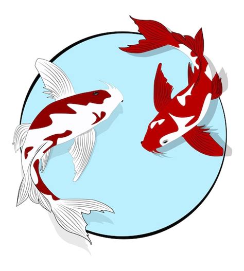 Premium Vector Fish In The Colors Of The Japanese Flag Red And White