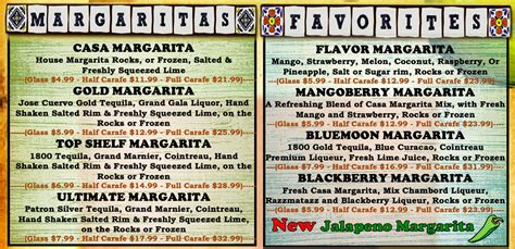 Drinkmenu Fajita Grande