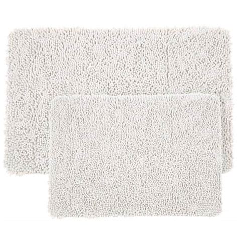 Lavish Home Shag White In X In Memory Foam Piece Bath Mat Set