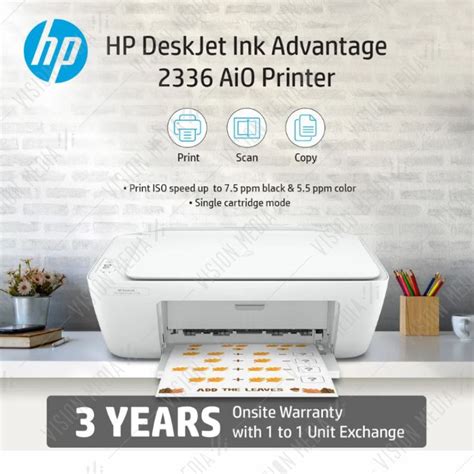 Hp Deskjet Ink Advantage 2336 Aio Printer 7wq05b Vision Media Supplies