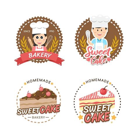 Sweet Bakery And Bread Labels Design For Sweets Shop Vector Art