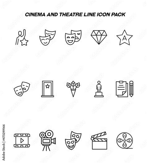 Industry concept. Collection of modern high quality cinema and theatre ...