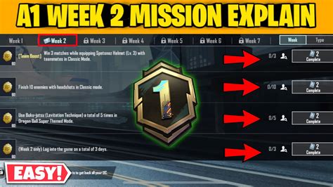 A1 Rp Week 2 Missions Explain Bgmi A1 Royal Pass Week 2 Mission