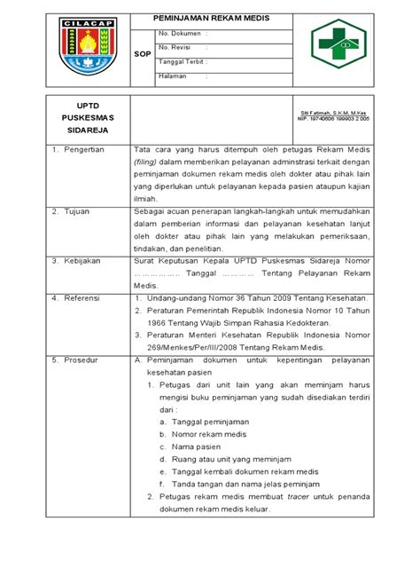 Sop Peminjaman Rm Pdf