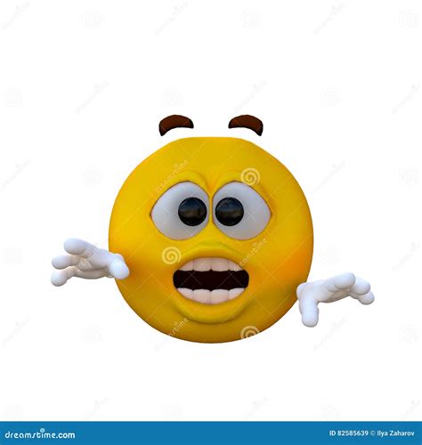 One Yellow Smiley With Hands Stock Illustration Illustration Of