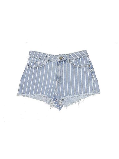 Zara Basic Denim Shorts Blue Stripes Bottoms Size 4 Artofit