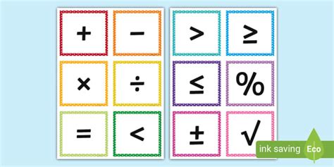 Maths Symbols Cards (teacher made) - Twinkl