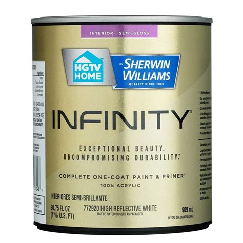 Hgtv Home By Sherwin Williams Infinity White Semi Gloss Acrylic