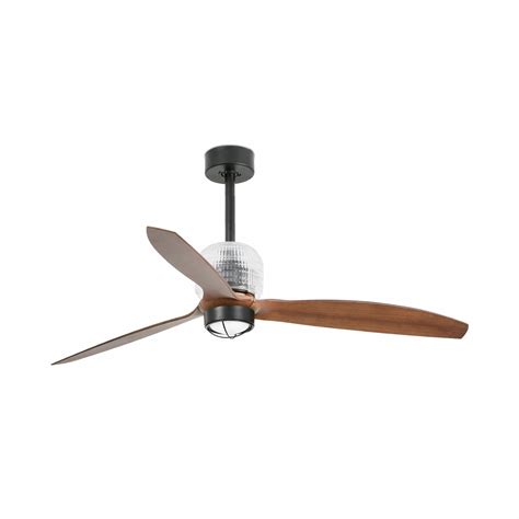 Deco Fan M Led Ventilador Negro Madera Dc Smart Prendeluz