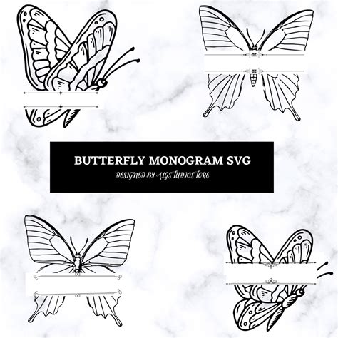 Butterfly Monogram Svg Monogram Svg for Butterfly Lover Svg - Etsy