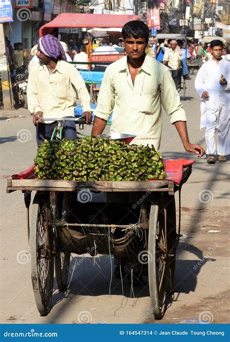 Busy Street Scene Old Delhi India Editorial Stock Image Image Of