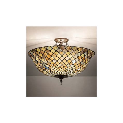 Meyda Custom 256191 Tiffany Fishscale Tiffany Mahogany Bronze Ceiling