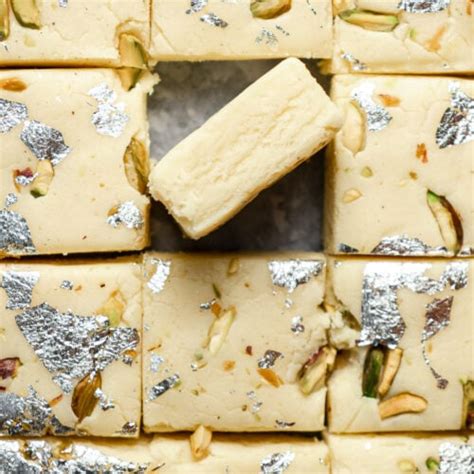 Plain Milk Barfi Indian Milk Fudge Masala And Chai