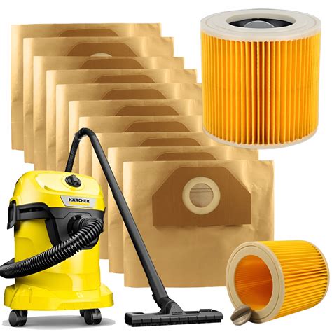 10x WORKI DO ODKURZACZA KARCHER WD2 WD3 HOOVER FILTR USZCZELKA