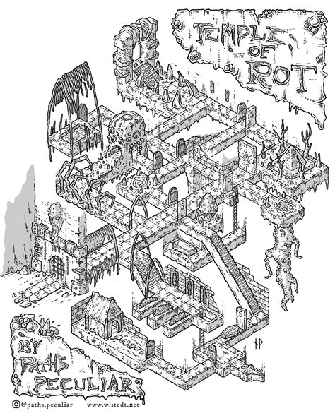 The Temple Of Rot Isometric Dungeon Map Paths Peculiar