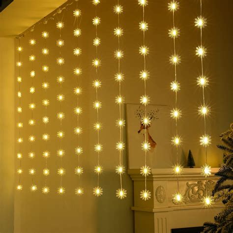 Tenda di Luci Stella di luci a LED Tenda Luci Natale Stelle 8 modalità