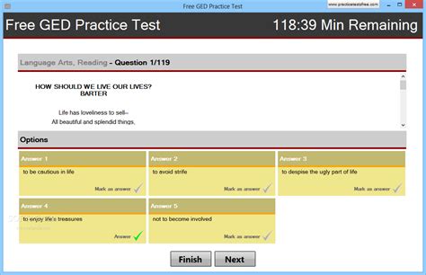 Ged Online Practice Test Free Printable