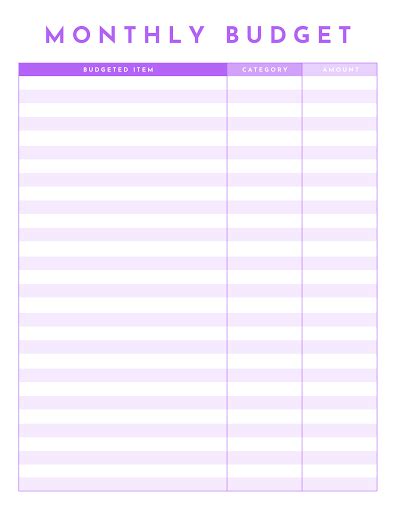 Free Monthly Budget Template Customize With PicMonkey