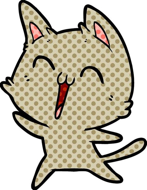 Gato Feliz De Dibujos Animados 12423182 Vector En Vecteezy