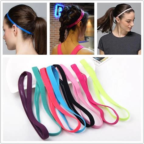 Women Men Yoga Hair Bands Sports Headband Anti Slip Elastic Rubber