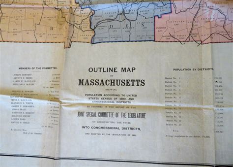 Massachusetts Political Congressional Districts Redistricting 1891 Lar