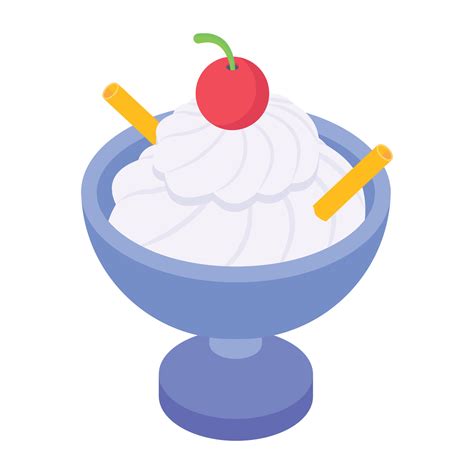 An Icon Of Ice Cream Cup Isometric Design 7712143 Vector Art At Vecteezy