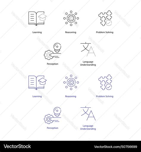 Components of ai symbol icon pack visualizing Vector Image