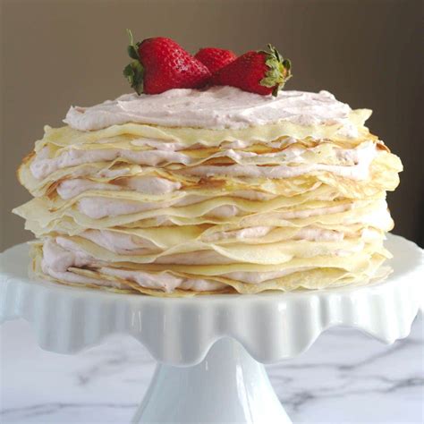 Strawberry Crepe Cake With Homemade Crepes Nina Kneads To Bake