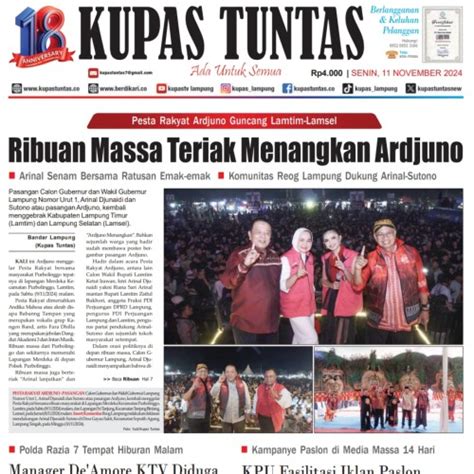 Kupas Tuntas Surat Kabar Harian Kupas Tuntas Edisi Senin 11 November