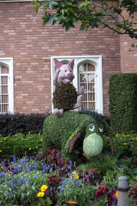 Piglet And Eeyore Topiary At Epcot Flower And Garden Festival Editorial