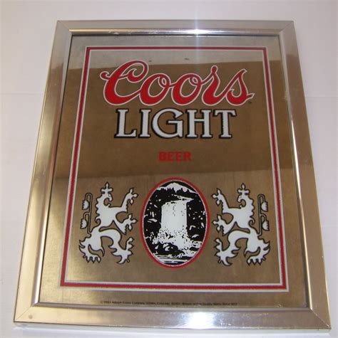 Vintage Coors Light Mirror Beer Sign Coor By Rcantiquesandcollect
