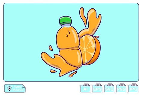 Orange Juice Bottle Cartoon Vector Graphic by mokshastuff · Creative ...