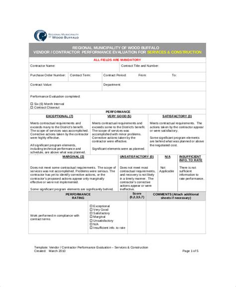 Free 9 Sample Vendor Evaluation Forms In Ms Word Pdf