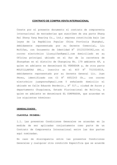 Modelo DE Contrato DE Compra Venta Transporte Procedimiento Civil