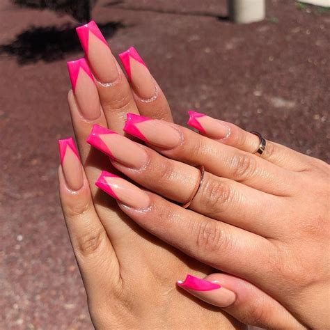 7 Pink Tapered Square Nails For You Radscz