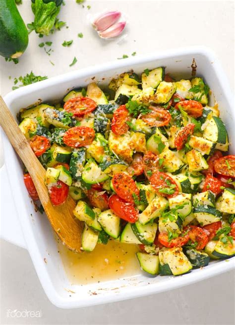 Zucchini Bake With Tomatoes Garlic And Parmesan Ifoodreal